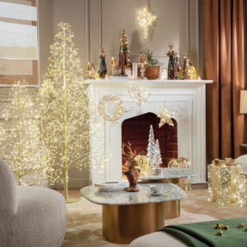 Albero oro piccolo con led