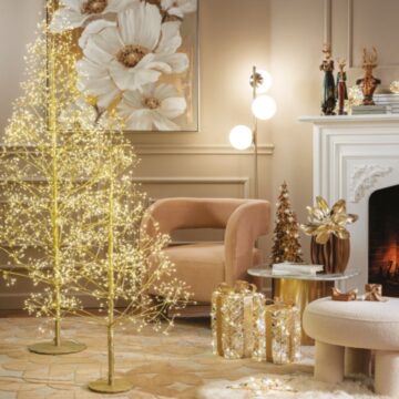 Albero oro medio con led